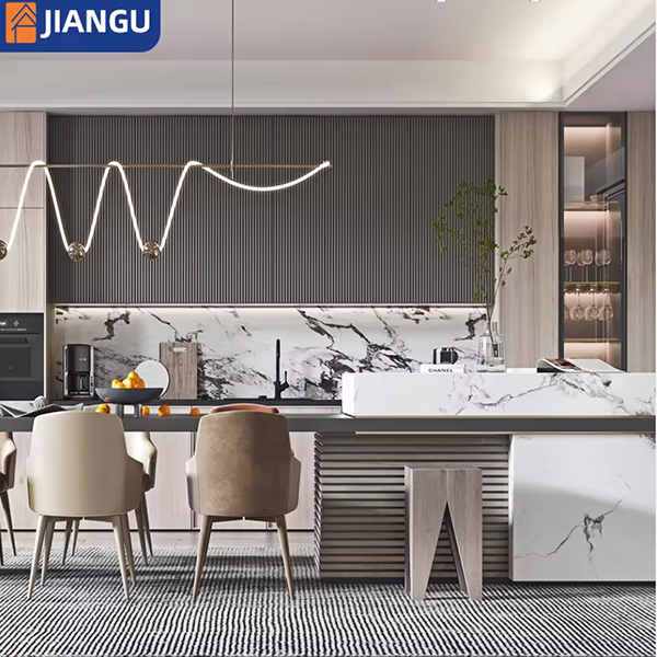 Modular High-end Elegant Fully Customized Luxury Kitchen Island & Wooden Kitchen Cabinet Set – Custom Kitchen Furniture Design