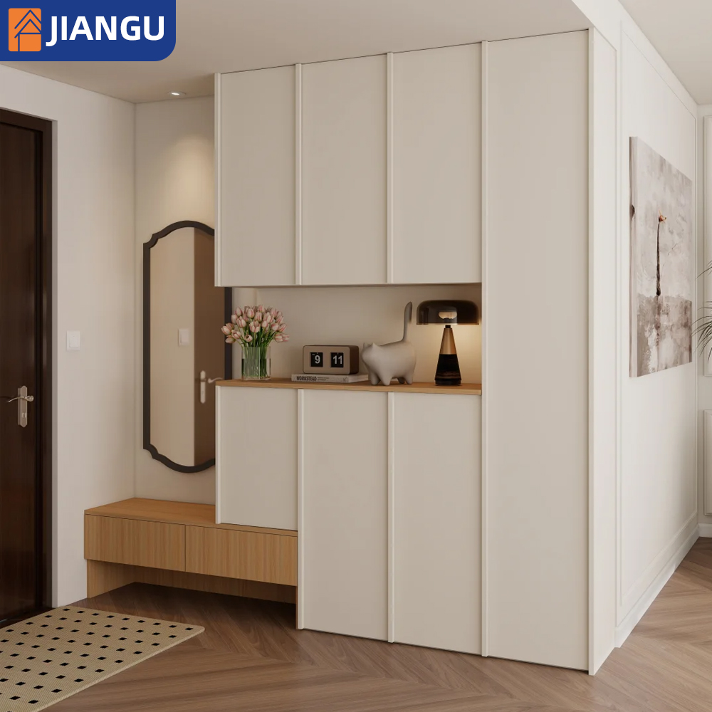 Factory Direct One-stop Full-house Customization of Modern, Durable, Adjustable Bedroom Furniture with Solid Wooden Wardrobe