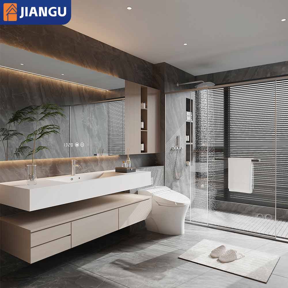 Factory Direct Sale Cheap Modern Wooden Wall Hung Bathroom Furniture With Basin Sink Sets Bathroom Cabinet With Led Mirror