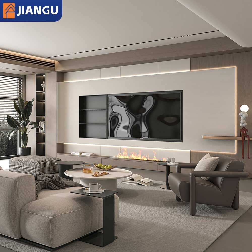 Customized Luxury Home Wall Unit Modern Design Glass TV Cabinet Stand for Living Room New Release