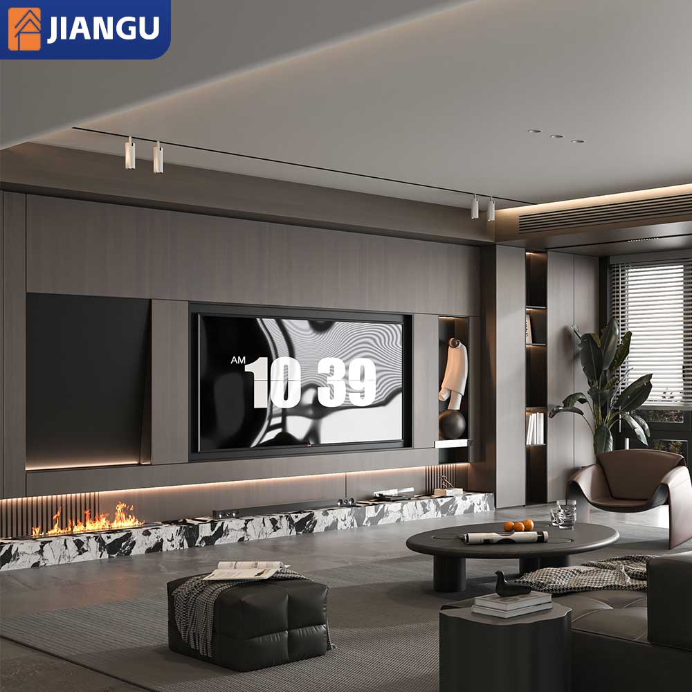 Modern Wooden TV Stand Wall-Mounted Cabinet Set Custom Designs for Hotel Living Room Furniture Storage OEM ODM