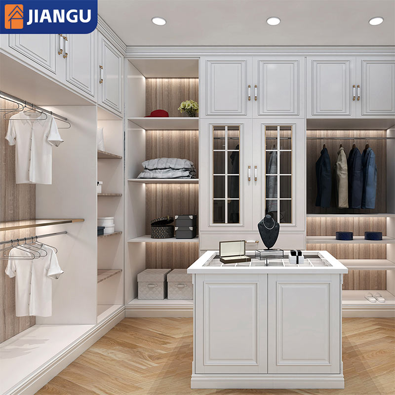 Modern Custom Made Wooden Closet Wardrobe System for Bedroom Furniture Free Design Clothes Storage Shelves Cabinets