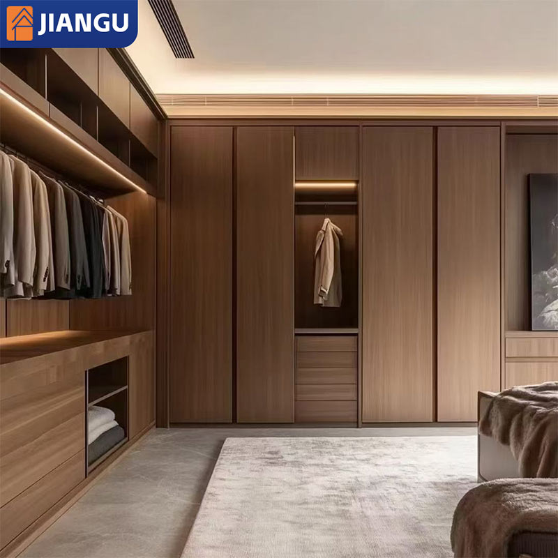 JIANGU Customized Wardrobe Wooden Wardrobe Design Bedroom Furniture Made in China