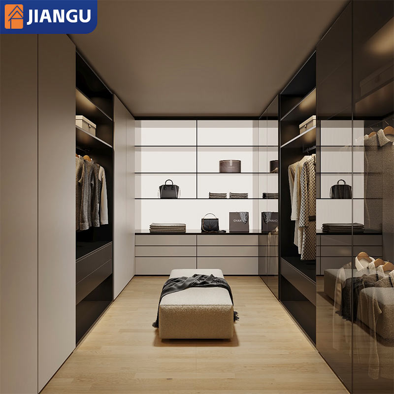 JIANGU Custom Modern Wooden Panel Hinged Wardrobe Suitable for Bedroom, Living Room, Family, Hotel or Apartment Wardrobe Storage