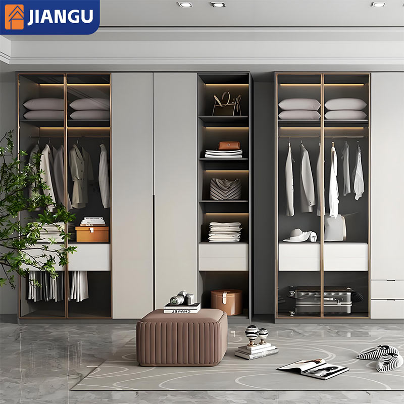 Wardrobe Factory Modern Adjustable Walk-in Wardrobe Customized Bedroom Storage for School and Home Use Easy Organization