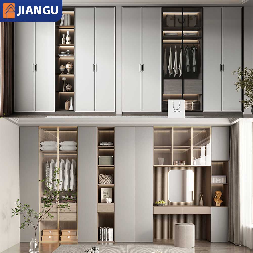 Contemporary Luxury Design Wardrobe Durability System Customized Size Color for Apartment Storage Solutions