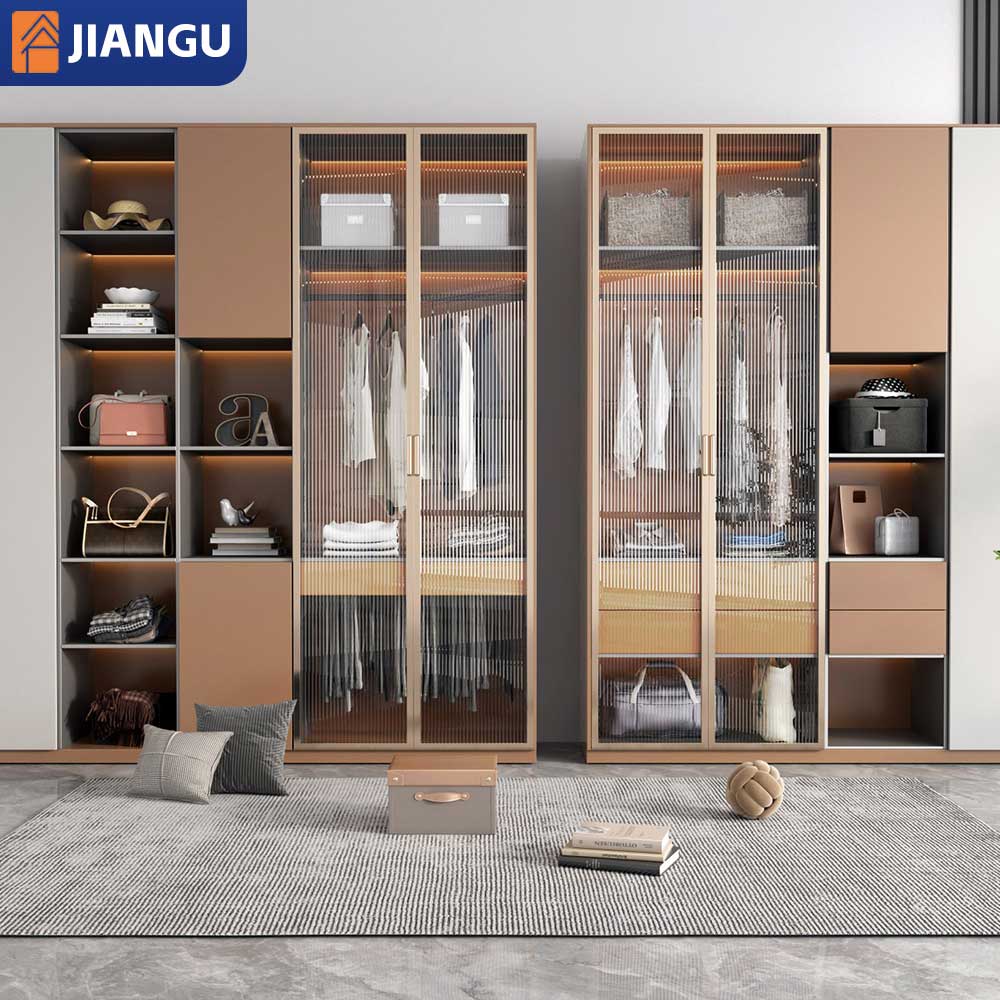 Factory Supply Contemporary Design Cabinets Closet En Madera Para Ropa Door Large Storage Capacity Assembled for Villa