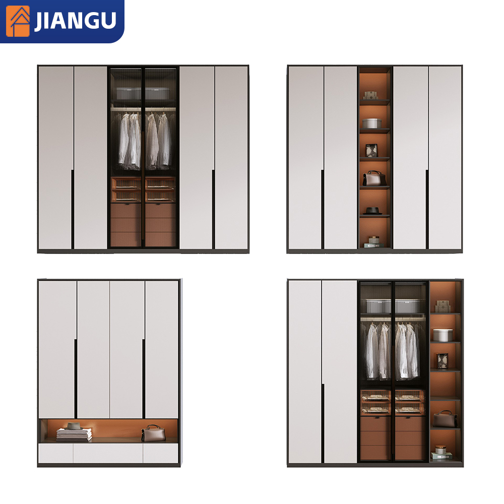 Customized Modern Bedroom Walkin Cabinet Wardrobe Closets Systems Furniture Design Wooden Walk in Closet with Dressing Table