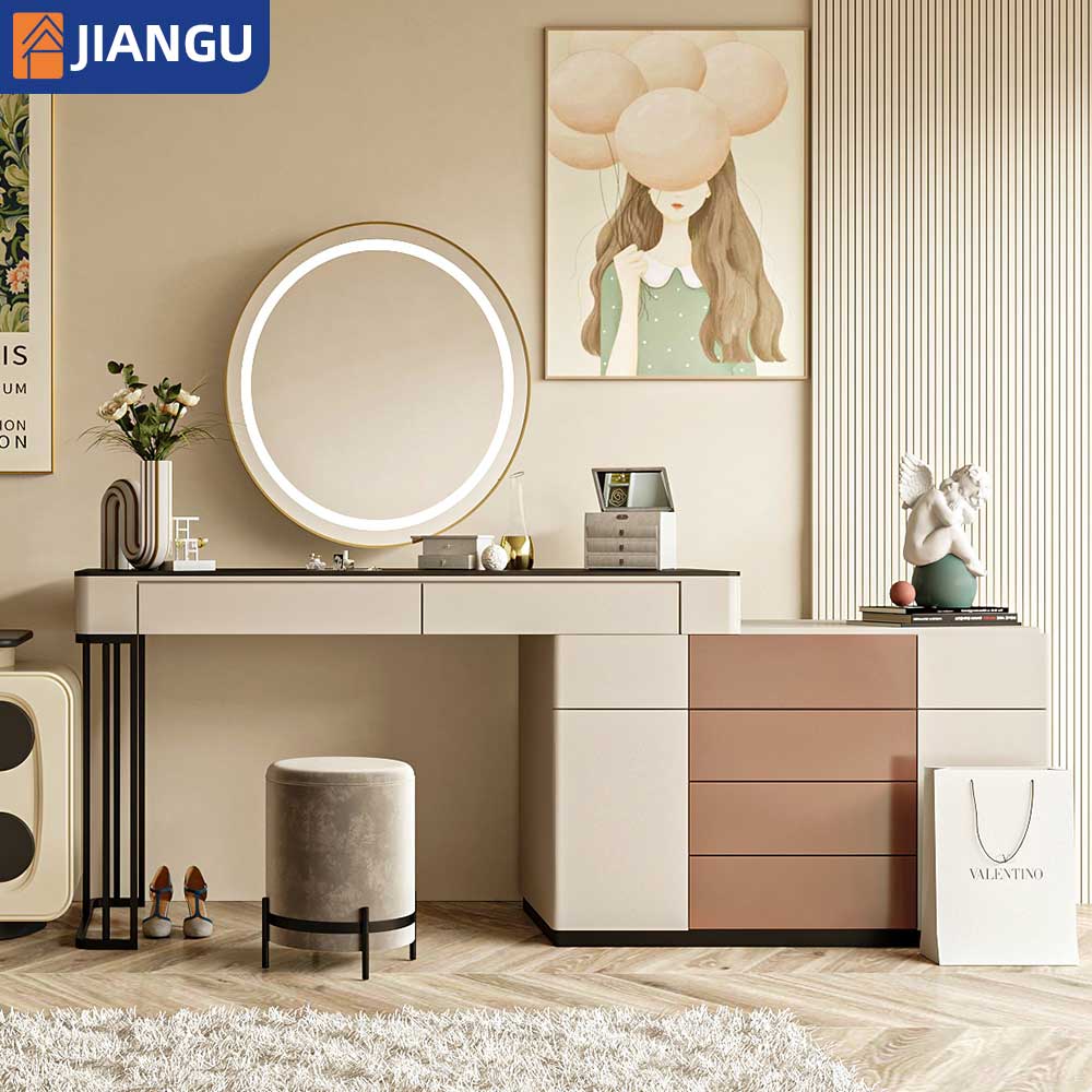 OEM Factory Directly Dressing Table for Bedrooms Storage Dressing Cabinet for Lighted Mirror Makeup Vanity Desk With Drawers