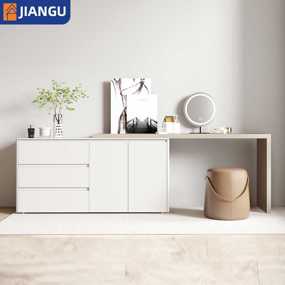 Modern Minimalist LED High-End Rock Panel Integrated Storage Cabinet Luxury Dressing Table for Home Bedroom