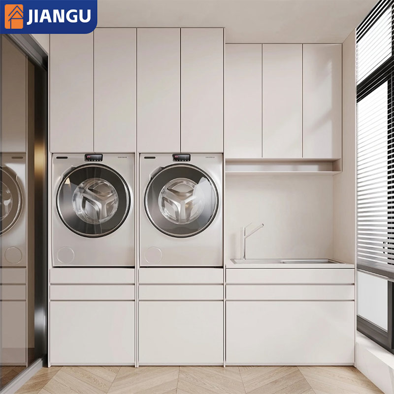 Simple Style Black and White Wooden Panel Balcony Cabinet Color Matching Furniture for Family Living Room